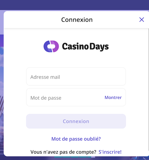 Casino Days Inscription